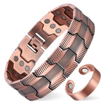 Magenergy Copper Bracelet For Men, 3X 9.0 Inch, Tread-carved+ring. Fixed Price $49.49.