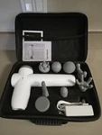 Caring Mill By Aura AR40 Massage Gun, 6 Heads, Carry Case, Corded, White/gray. Fixed Price $40.00.