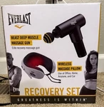 Everlast Recovery Set - Deep Muscle Massage Gun And Wireless Pillow. Fixed Price $28.99.
