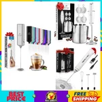 Powerful Handheld Milk Frother Wand, Battery Operated Pocket Size Drink Mixer. Fixed Price $32.38.