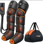 Jzbrain Air Compression Leg Massager W/ Heat, Adjustable Wrap, Remote, FE-7229. Fixed Price $62.00.