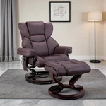 Faux Leather Massage Heated Swivel Recliner Chair For Apartment With Ottoman. Fixed Price $469.78.