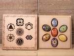 Chakra Crystals Grid Board Wooden Box - Healing Self Care Kit, E1752. Fixed Price $60.00.