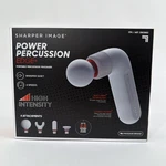 Sharper Image Power Percussion Edge+ Cordless Massage Gun, 4 Heads, White. Fixed Price $39.99.
