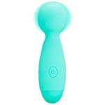 Plusone Travel Vibrating Wand, Massage Stick, Body-safe Silicone, Teal. Fixed Price $18.29.