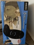 Five FS8812 Vibration Back Massage Seat Cushion With Heat - Black. Fixed Price $40.00.