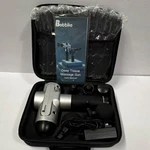 Bobbito Deep Tissue Massage Gun Handheld Percussion 4 Heads Silver Black. Fixed Price $25.00.