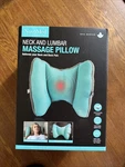 Nuvomed Neck And Back Lumbar Massage Pillow 18IN X 13IN Green Battery Travel. Fixed Price $29.99.
