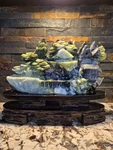 7.9 Lbs 13" X 11" Top Quality Natural Green Jade Landscape Hand Carved Mountain. Fixed Price $325.00.