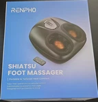 Renpho Shiatsu Foot Massager Machine W/ Heat Setting, Kneading, Remote, Black. Fixed Price $60.00.