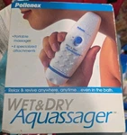 1992 Pollenex Wet & Dry Aquassager 3 Attachments Model WM110 Portable Massager. Fixed Price $40.00.