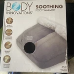 Body Innovations Soothing Foot Warmer Massager, Memory Foam & Vibration Gray. Fixed Price $23.00.