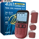 4 In 1 - D.i.y & Tens Unit Ems Massage Muscle Stimulator, Dual Red. Fixed Price $116.16.
