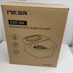 Niksa Foot Spa Bath Massager With Heat Bubbles Vibration & Red Light MM20A-7. Fixed Price $45.00.