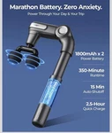 Kingpavonini JA-G7 Foldable Handheld Massage Gun Adjustable Head 4 Attachments. Fixed Price $17.50.