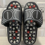 Byriver Foot Reflexology Pressure Point Massage Mat Slipper Slides Black Sandals. Fixed Price $15.95.