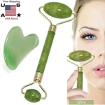 Natural Jade Gua Sha Beauty Facial Roller Board Set Face Massager Tool. Fixed Price $8.87.