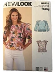 New Look Sewing Pattern N6732 Misses Ruffle Blouse Cottagecore Top Plus 6-18 Uc. Fixed Price $9.00.