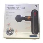 Sharper Image Powerboost Move Cordless Massage Gun, Whisper Quiet, 4 Heads. Fixed Price $32.00.