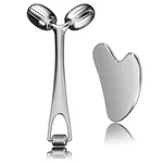 Yeamon Gua Sha Facial And Face Roller Set, Massage Silver. Fixed Price $44.47.