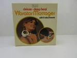 Vintage Sears Vibrating Massager Deluxe Deep Heat With 6 Attachments Box. Fixed Price $39.95.