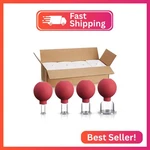 Bbto 4 Pieces Glass Cupping Set Silicone Cups Massage Vacuum Sucti. Fixed Price $29.17.