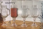 Circleware Rare Clear Glass 15 Oz Mason Jar Stemmed Mugs New Set Of 4. Fixed Price $24.95.