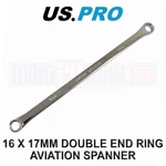 Us Pro Tools 16 X 17MM 409MM Double End Ring Aviation Spanner 3643. Fixed Price $12.43.