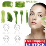 7PCS Natural Resin Quartz Stone Scraping Tool Gua Sha Board Facial Body Massage. Fixed Price $10.25.