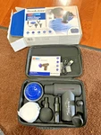 Brookstone Heated & Cold Cordless Percussion Massager, 6 Heads, Full Body, Black. Fixed Price $24.99.