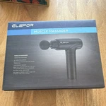Elefor Muscle Massager Percussion Gun, 4 Heads, Rechargeable, Black. Fixed Price $15.00.