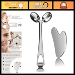 Gua Sha Facial Tools & Face Roller Set - Stainless Steel Massage For Skinca. Fixed Price $39.99.