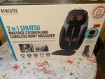 Homedics 2-IN-1 Shiatsu Massaging Seat Topper With Removeable Massage Pillow. Fixed Price $75.00.