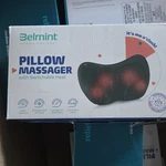 Belmint Black Pillow Massager, Optional Heat, Portable, Adjustable Strap. Fixed Price $25.19.