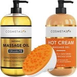 Cellulite Massage Oil Gel & Mitt - Natural Hot Cream Massag.... Fixed Price $60.18.