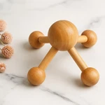 Natural Wooden Hand Massager 4-NODE Beech Tool For Muscle Relaxation. Fixed Price $12.99.