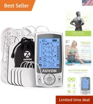 Dynamic Electric Muscle Massager With 20 Modes, Compact Pads For Targeted Relief. Fixed Price $67.99.