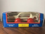Vintage Cadillac Eldorado White/red Painted Wood Auto Massage Roller Swank (L5). Fixed Price $12.00.