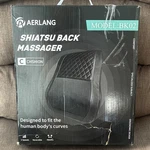 Aerlang Shiatsu Back Massager Cushion BK02, 4 Heads, 3 Speeds, Reversible, Black. Fixed Price $25.00.