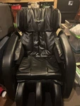 Real Relax Zero Gravity Full Body Massage Recliner Chair - Black Leather. Fixed Price $400.00.