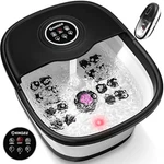 Knqze Collapsible Foot Spa Bath With Heat Remote Control Timer - Black/white. Fixed Price $47.94.
