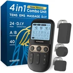 Kongzee AS9026 4-IN-1 Tens Ems Muscle Stimulator Dual Channel 12 Pads Black. Fixed Price $103.60.