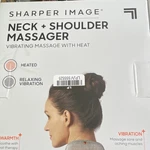 Sharper Image Heated Vibrating Neck & Shoulder Massager Gray For Back Relaxation. Fixed Price $38.00.