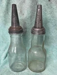 The Master One Quart Glass Gas Station Motor Oil Bottle With Spout. Fixed Price $45.50.