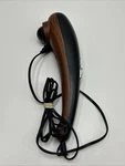 Brookstone Hand Held Massager Model YJ-1031A Adjustable Speed Black Wood Pattern. Fixed Price $20.87.