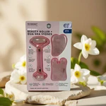 De-puff & Sculpt Rose Quartz Facial Roller Gua Sha Set Spa Quality Tools. Fixed Price $21.05.
