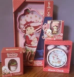 Retro Style Strawberry Shortcake Room Decor: Led Wall Art Alarm Clock Snow Globe. Fixed Price $65.00.