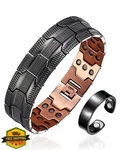 Fashtour Copper Bracelet Men Triple Magnets Masculine Design Adjustable. Fixed Price $44.99.