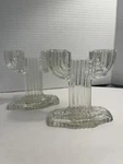 Pc Vintage Queen Mary Double Arm Cactus Clear Glass Candle Stick Holders 4.25. Fixed Price $12.00.