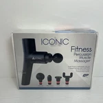 Iconic Fitness Percussion Muscle Massager Gun - 4 Heads 6 Speed Black Sealed. Fixed Price $75.00.